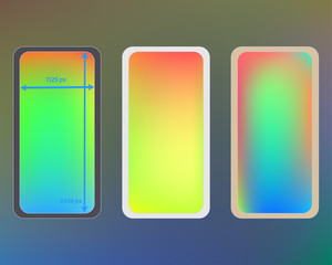 Mesh, multicolor phone backgrounds kit.