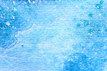 Snow Watercolor on Blue Background