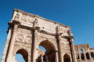 Fototapeta na wymiar Arch of Constantine in Rome Italy