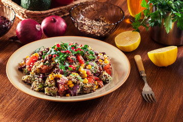 Mexican salad with quinoa and vegetables