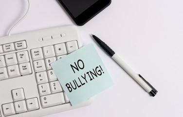 Handwriting text writing No Bullying. Conceptual photo stop aggressive behavior among children...