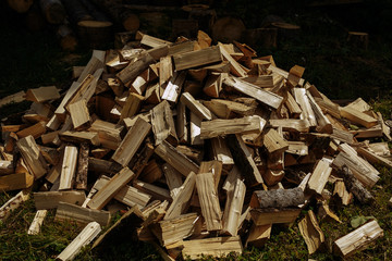 textured logs beautifully folded in order