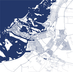 map of the city of Abu Dhabi, United Arab Emirates UAE
