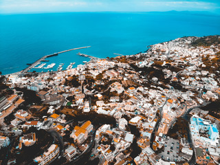 created by dji camerabuildings in the mountains at ischia island from the drone view