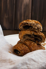 Delicious jam croissants