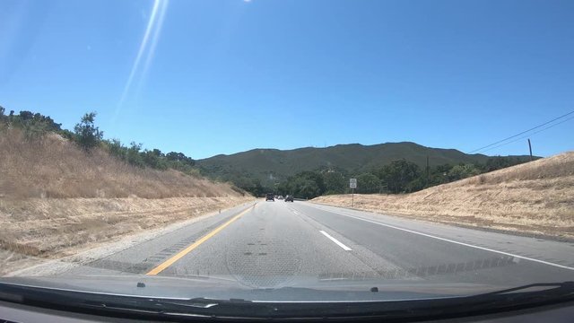 Real time 60F Dash Cam Style View Driving Down California Highway