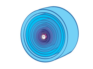 clock in spiral shape