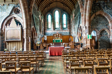 Obraz premium The inside of Padarn Church, Llanberis, North Wales