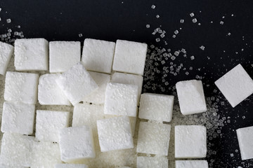 Background of sugar cube. Top view