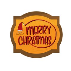 Christmas and New Year's Template, frame with wood texture for Greeting, Congratulations, Invitations, Tags, Stickers, Postcards. Vector illustration.