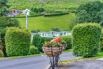 Static caravan site in Llanidloes, mid Wales