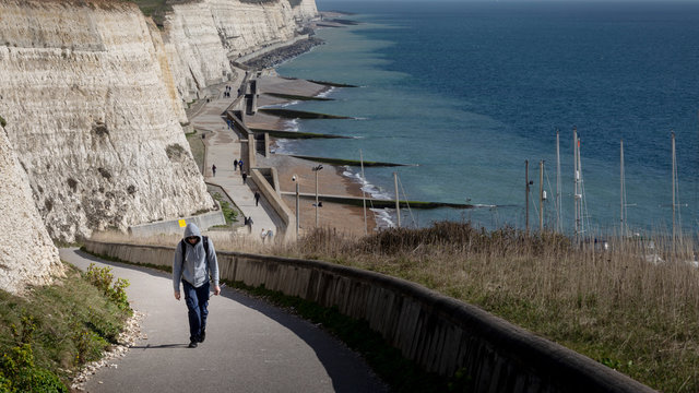 back home after fishing at brighton marina and view of undercliff walk to rottingdean
