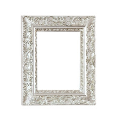 antique iron ancient frame isolated on white background. Old metal border