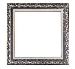 antique iron ancient frame isolated on white background. Old metal border