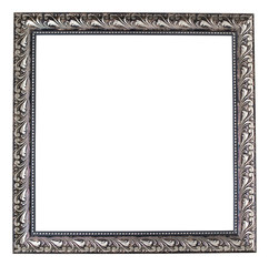 antique iron ancient frame isolated on white background. Old metal border