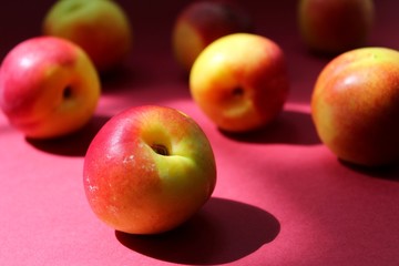 apples on a black background