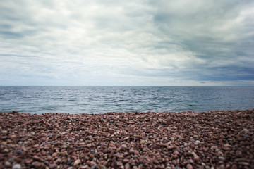 Pebbles on the beach.