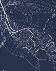 map of the city of Bilbao, Spain