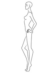 Abstract graceful end elegant lady