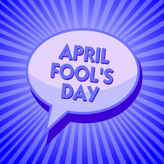 Writing note showing April Fool s is Day. Business photo showcasing Practical jokes humor pranks Celebration funny foolish Sparkling waves design script text lines ponder ideas convey message