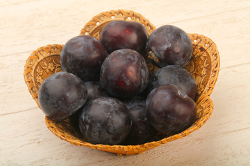Ripe fresh plums