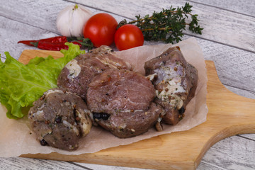 Marinated pork meat ready for coocking