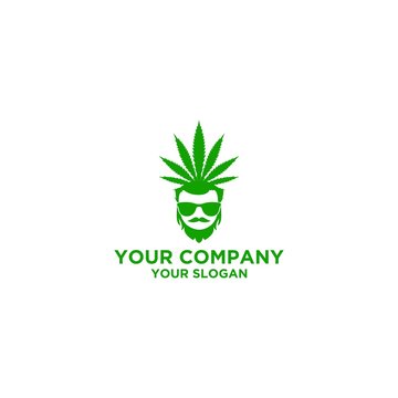 Man Cannabies Logo Design Vector