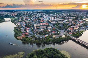Fototapeta premium Vinnitsa Ukraine cityscape aerial panorama Vinnytsia