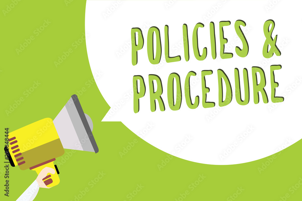 Poster text sign showing policies and procedure. conceptual photo list of rules defines customer and buyer 