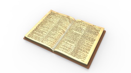 Obraz premium Classic book old isolated in white studio background 3d rendering
