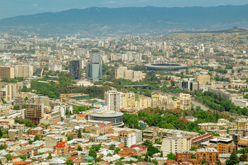 Fototapeta na wymiar Georgia, Tbilisi. View of the city buildings. Travel concept