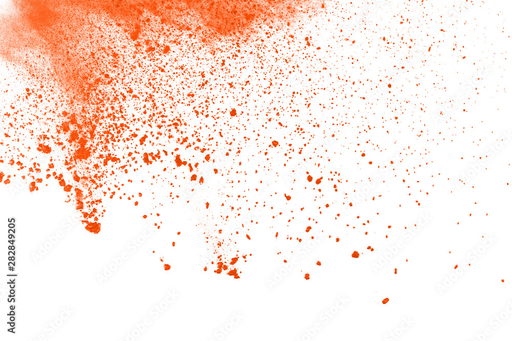 Canvas Prints abstract orange powder splatted background,freeze motion of color powder exploding/throwing color po