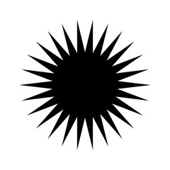 Sun glyph icon. Isolated flat vector symbol illustration on