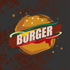 burger nad fast food stylized vector symbol
