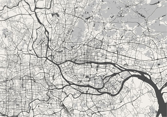 map of the city of Guangzhou, China