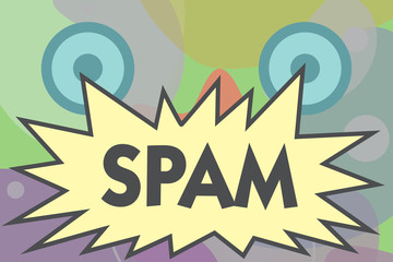 Conceptual hand writing showing Spam. Business photo text Intrusive advertising Inappropriate messages sent on the Internet.