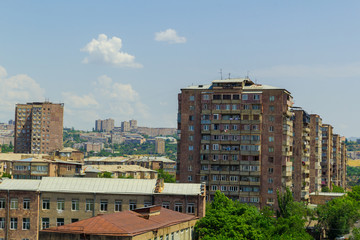 Fototapeta premium View of the city of Yerevan. Summer time. Building