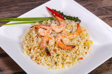 Thai style fried rice with prawn