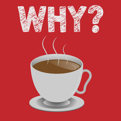 Writing note showing Why question. Business photo showcasing Asking for what reason and purpose Expressing surprise.