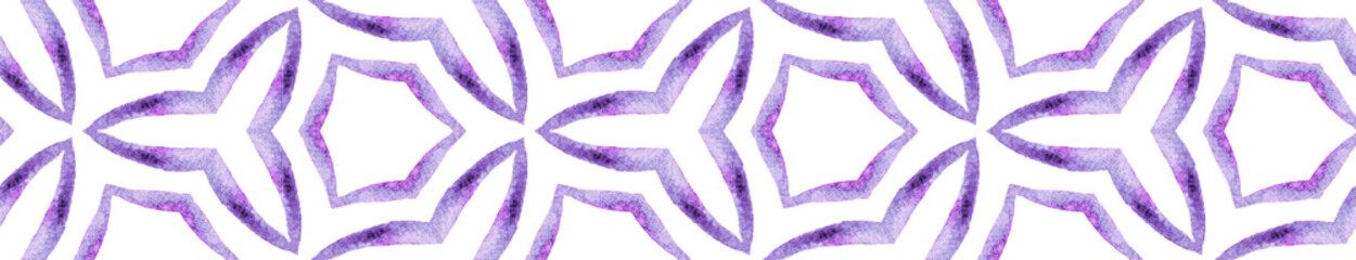 Purple kaleidoscope Seamless Border Scroll. Geomet