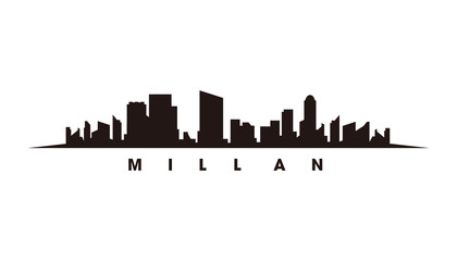 Fototapeta premium Millan skyline and landmarks silhouette vector