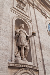 Facade sculpture in Rome Italy
