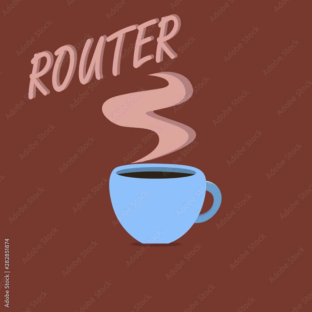 Poster writing note showing router. business photo showcasing power tool with shaped cutter used carpentry 