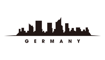 Naklejka premium Berlin skyline and landmarks silhouette vector