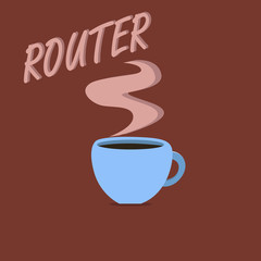 Writing note showing Router. Business photo showcasing power tool with shaped cutter used carpentry making grooves joints.