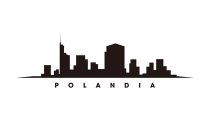 Warsawa skyline and landmarks silhouette vector