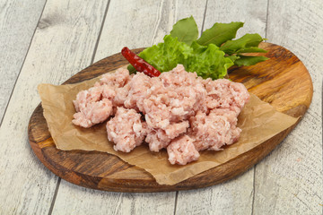 Homemade pork minced meat for cooking