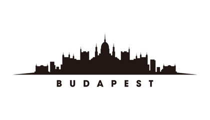 Fototapeta premium Wektor sylwetka panoramę Budapesztu i zabytki
