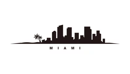 Fototapeten Miami skyline and landmarks silhouette vector © winner creative