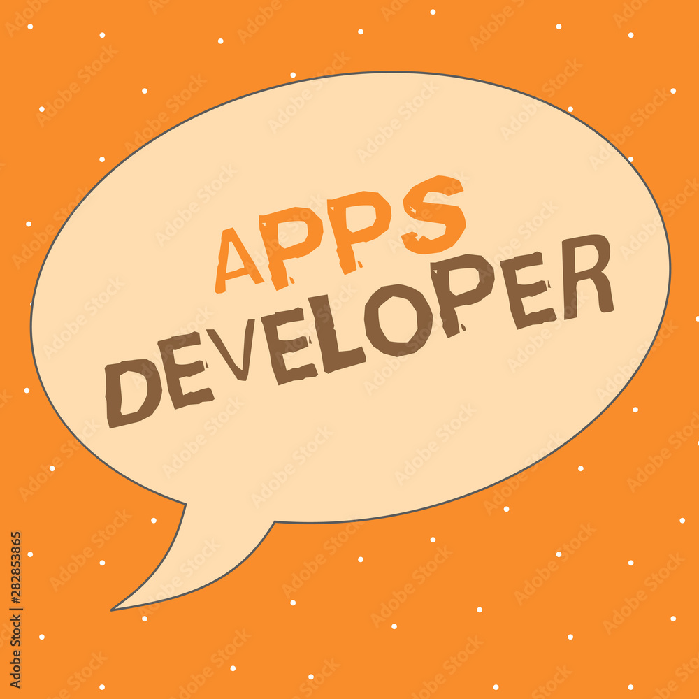 Poster writing note showing apps developer. business photo showcasing graphic artist software programmer an